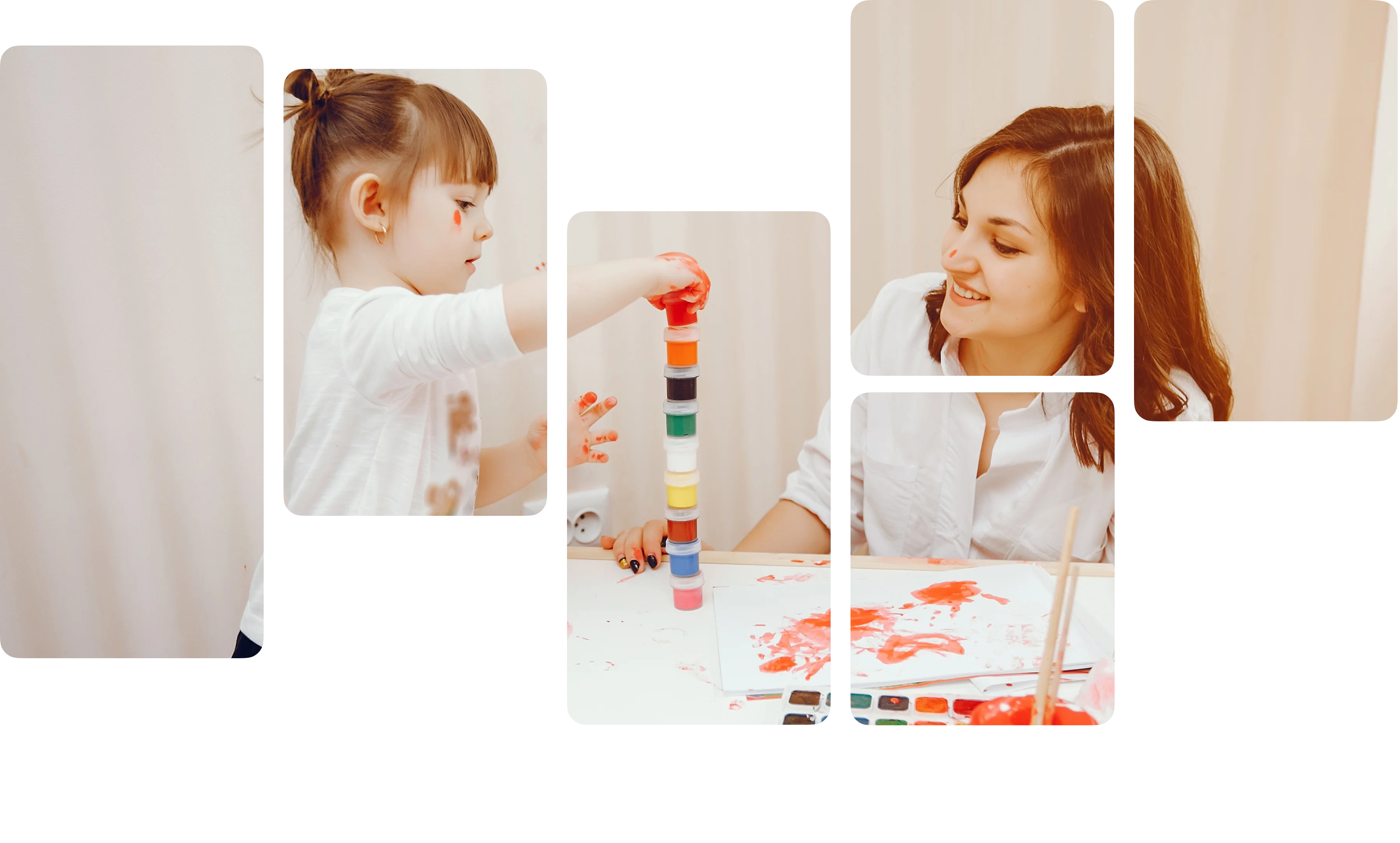 Teacher holding a pencil and student as child, making fun of pencil by placing it above lips by pouting.