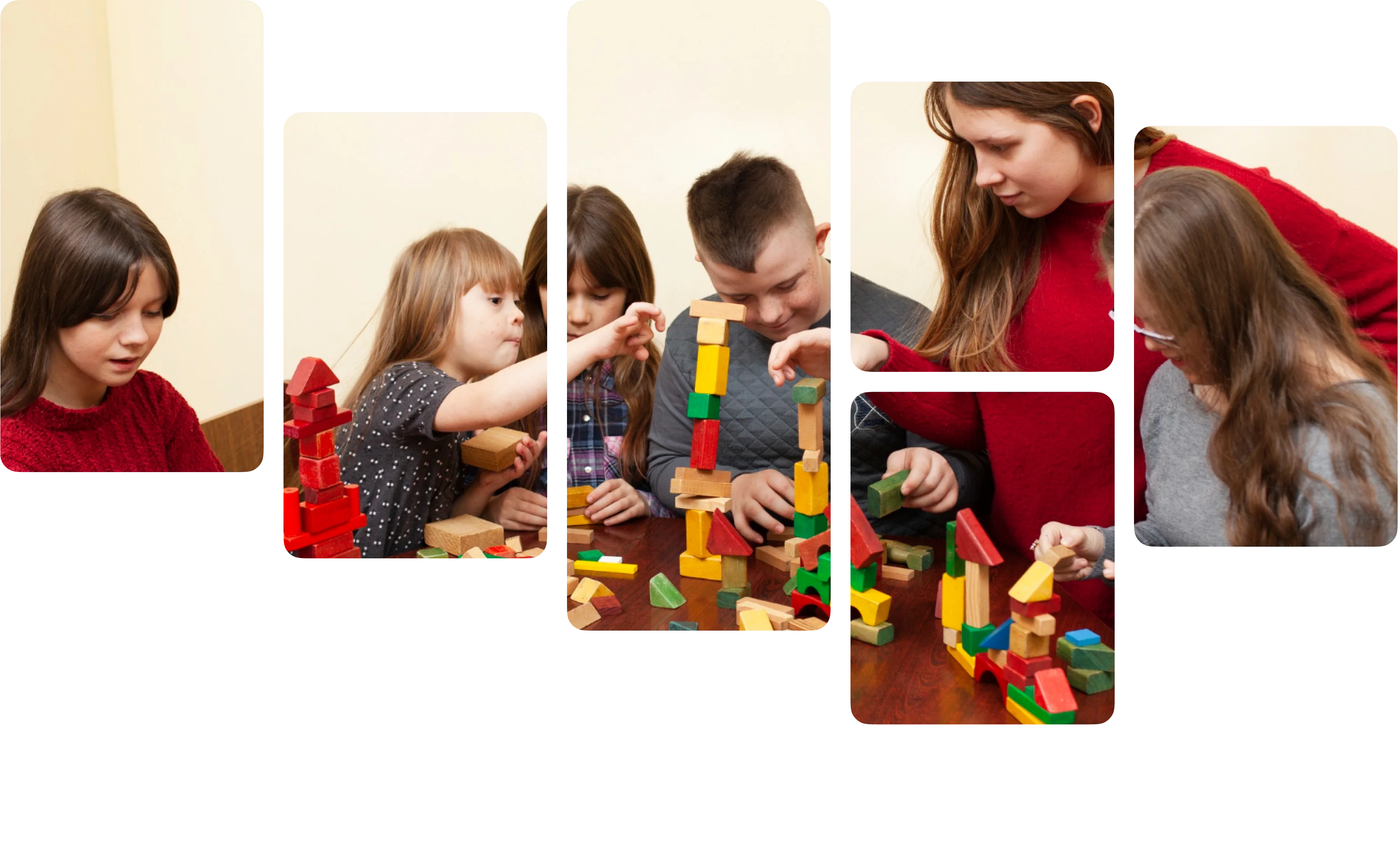Teacher holding a pencil and student as child, making fun of pencil by placing it above lips by pouting.